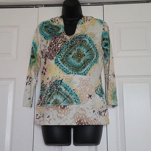 Forbidden V neck Beaded Hoodie M